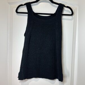 J. Crew Black Ribbed Knit Sweater Tank Top Ladies Small